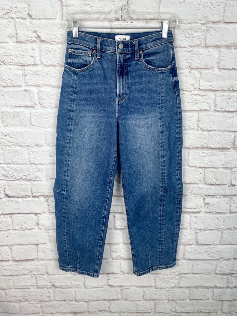 Pistola Dark Wash Eli Vence High Rise Barrel Jeans Size 26